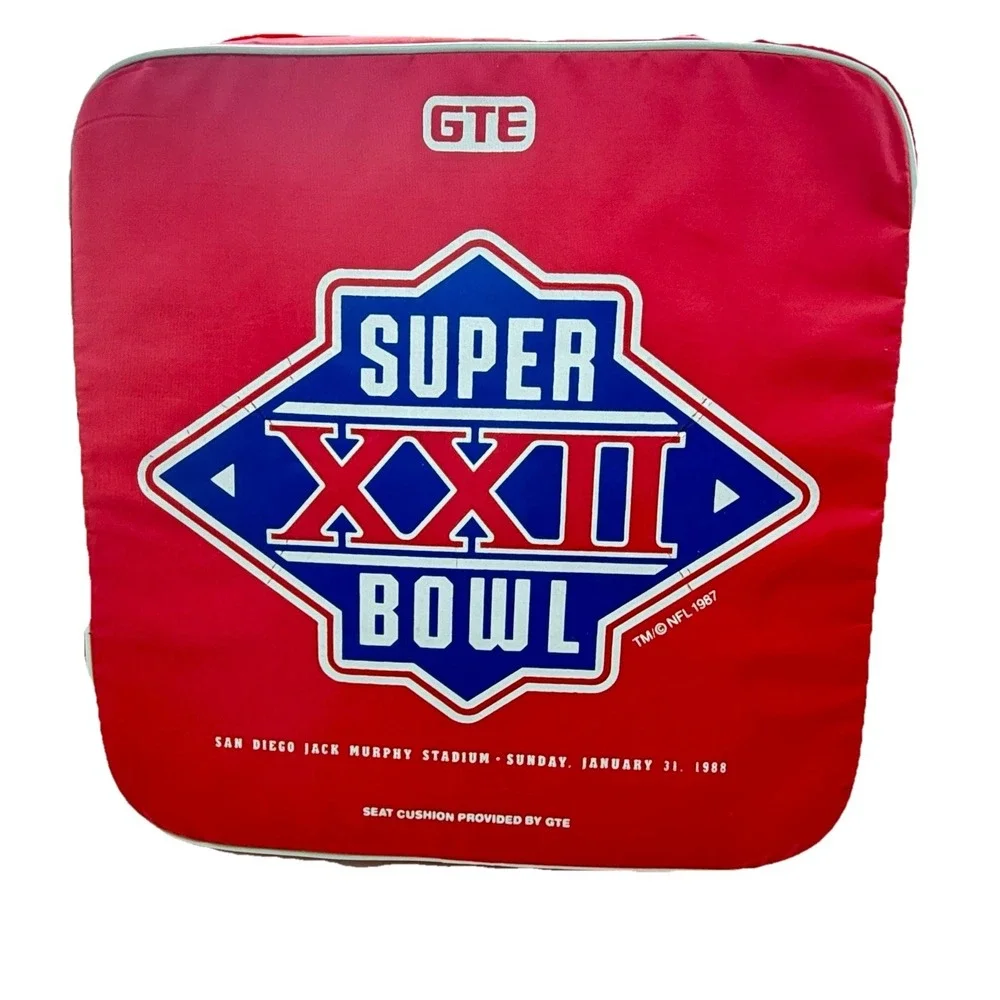 Vintage Super Bowl XXII Stadium Cushion Washington vs Broncos GTE 1988 NFL